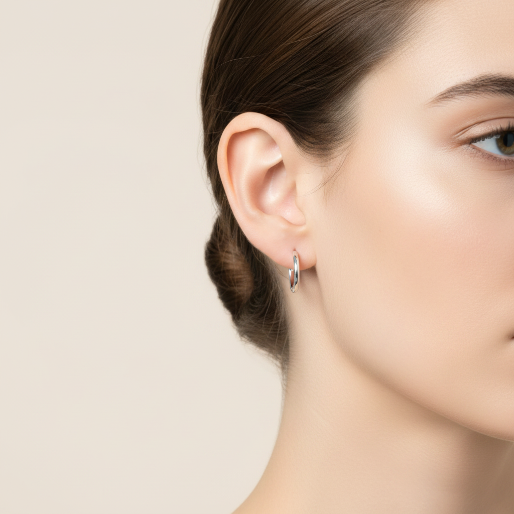 ANNI 16mm Silber – am Ohr