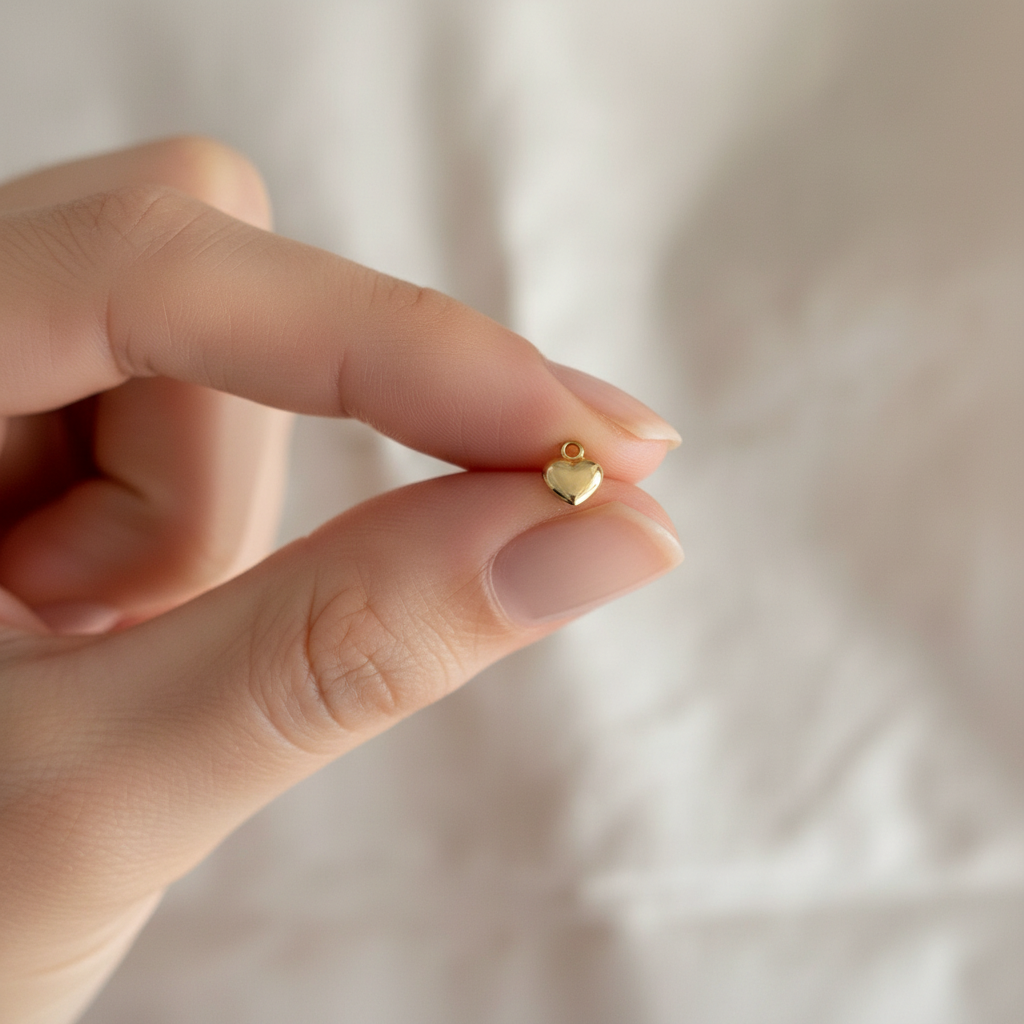 Charm Herz 8 Karat – in der Hand