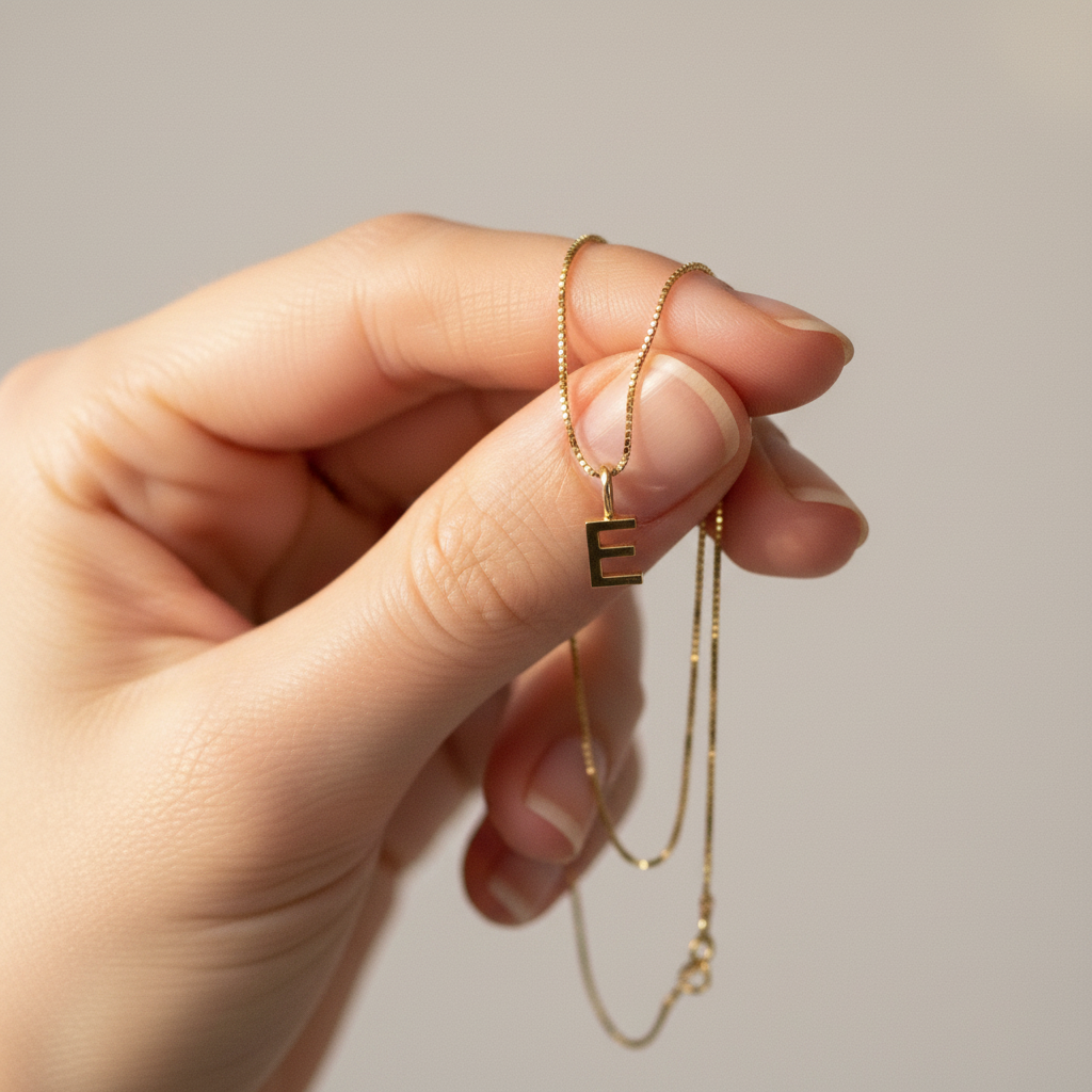EMILIA Monogramm Goldkette – Hero