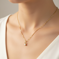 Venezianer Kette mit Weißem Topas am Hals
